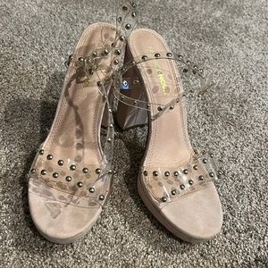 fashion nova studded suede heels